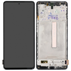 Ekranas Samsung M536 M53 5G su lietimui jautriu stikliuku og rėmeliu Black original (service pack)