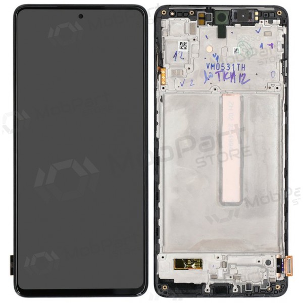 Ekranas Samsung M536 M53 5G su lietimui jautriu stikliuku og rėmeliu Black original (service pack)