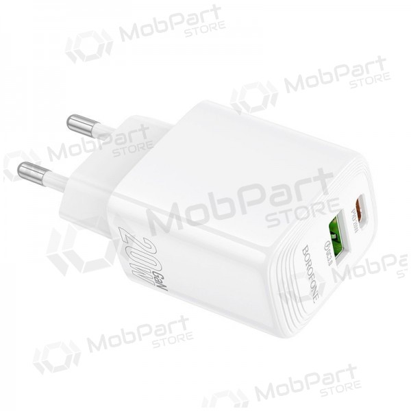 Lader Borofone BN27 20W USB-C/USB-A hvit