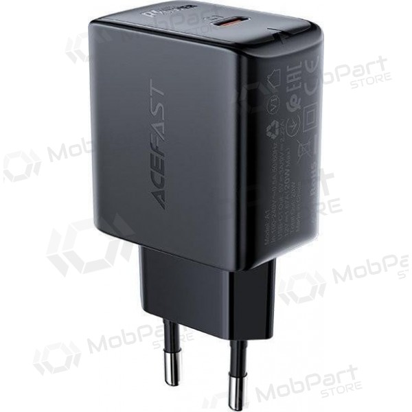Lader buitinis Acefast A1 PD20W USB-C svart