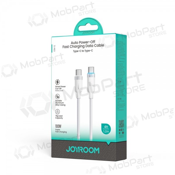 USB-C-kabel Joyroom S-A63 USB-C til USB-C 1.2 m 100 W hvit