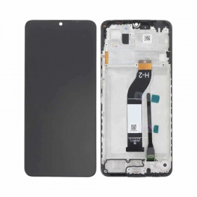 Ekranas Xiaomi Redmi 13C 4G/5G/Poco C65 su lietimui jautriu stikliuku og rėmeliu Black ORG
