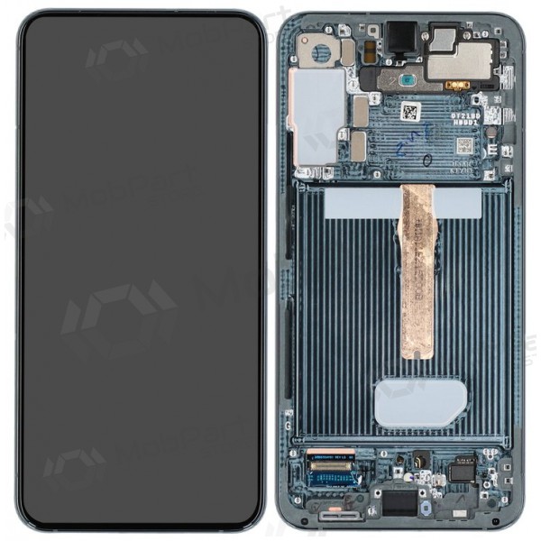 Ekranas Samsung S906 S22 Plus su lietimui jautriu stikliuku og rėmeliu Green original (service pack)