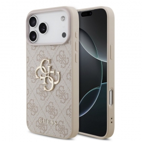 Apple iPhone 17 Pro Max deksel - Guess PU 4G Metal Logo (rosa)