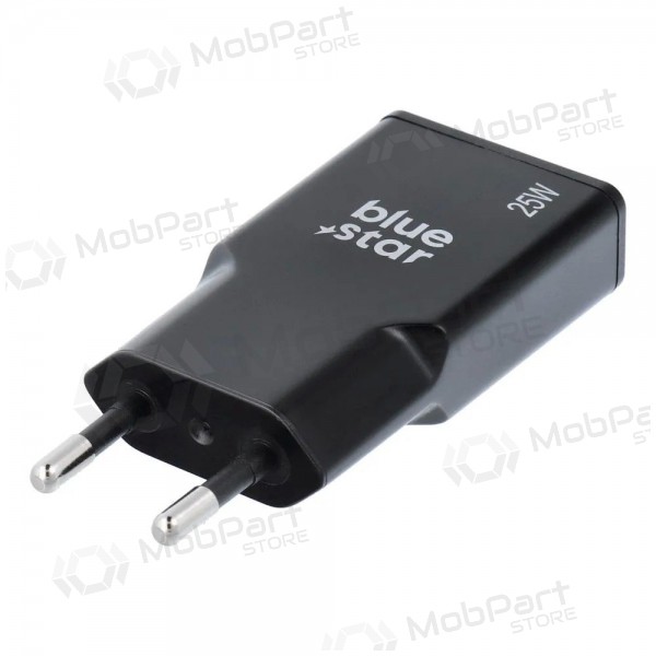 Telefonlader Blue Star Slim 25 W GaN USB-C + USB-A svart