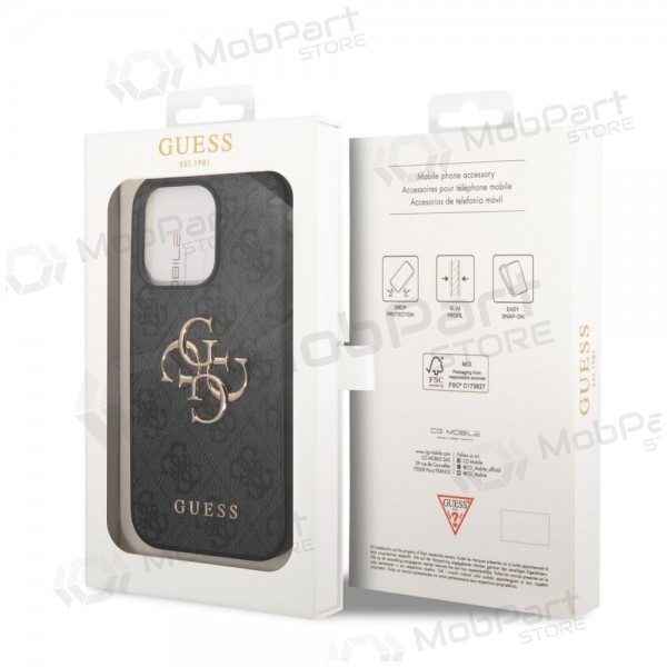 Apple iPhone 14 Pro deksel - Guess PU 4G Metal Logo (grå)