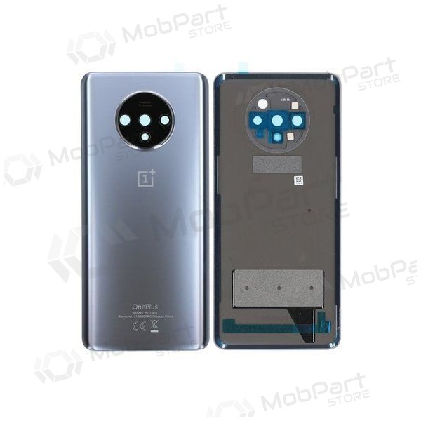 OnePlus 7T bakside sølvgrå (Frosted Silver) (brukt grade C, original)