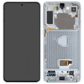 Ekranas Samsung G996 S21 Plus su lietimui jautriu stikliuku og rėmeliu Phantom Silver original (service pack)
