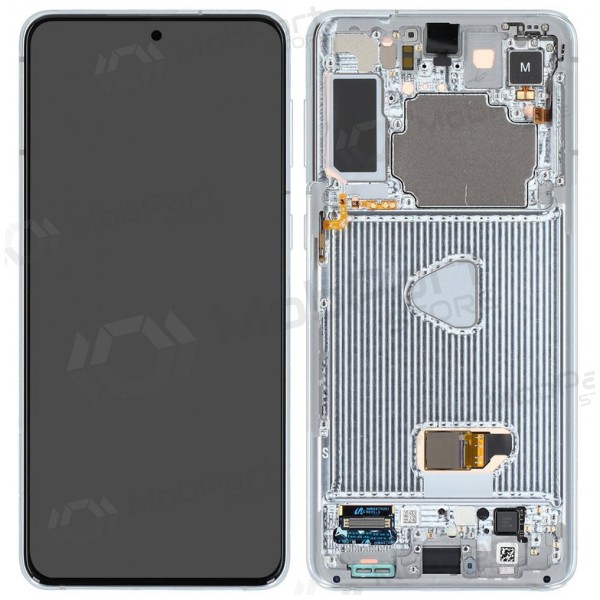 Ekranas Samsung G996 S21 Plus su lietimui jautriu stikliuku og rėmeliu Phantom Silver original (service pack)