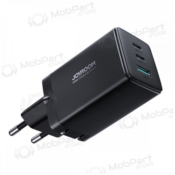 Lader buitinis Joyroom GaN JR-TCG01 2xUSB-C/USB-A 65W + USB-C cable 1.2m svart