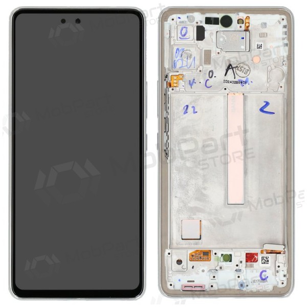 Samsung Galaxy A53 5G skjerm (hvit) (med ramme) (original)