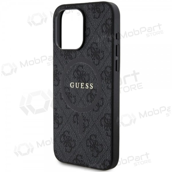 Apple iPhone 15 Pro Max deksel - Guess PU Leather 4G Colored Ring MagSafe (svart)