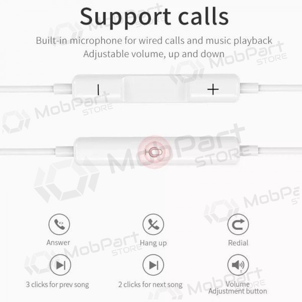 Hodetelefoner / ørepropper HOCO L10 Type-C (hvitt) Hodetelefoner / ørepropper HOCO L10 Type-C (hvitt)