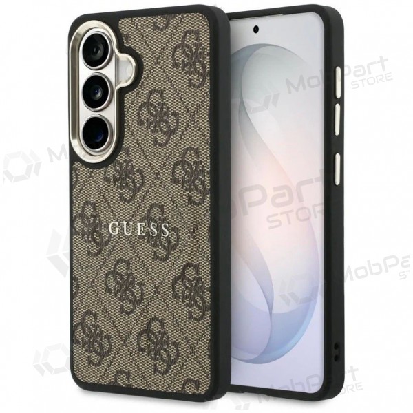 Samsung Galaxy S26 deksel - Guess PU Leather 4G Gold Frame Magnetic (brun)
