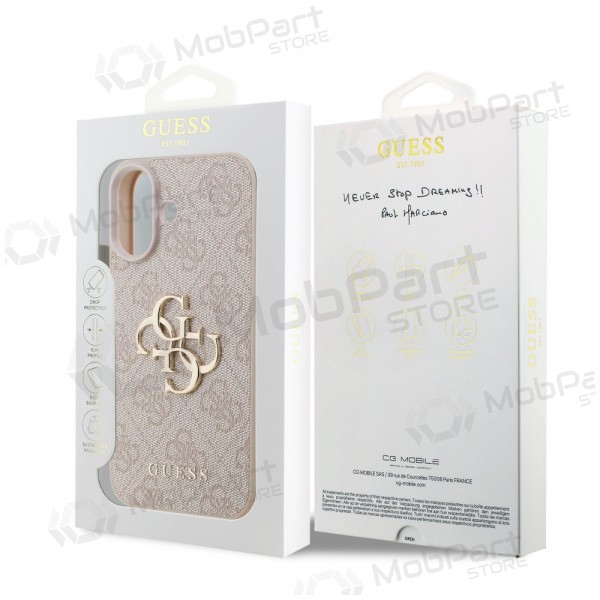 Apple iPhone 17 deksel - Guess PU 4G Metal Logo (rosa)