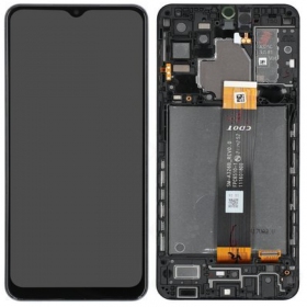 Samsung A326 Galaxy A32 5G skjerm (svart) (med ramme) (service pack) (original)