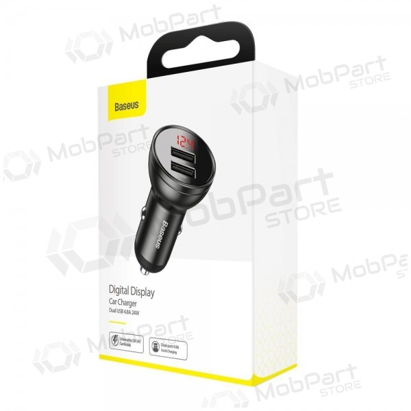 Billader Baseus Digital Display CCBX-0G 24 W 2x USB-A svart