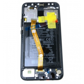 Huawei Mate 20 Lite skjerm (svart) (med ramme og batteri) (service pack) (original)