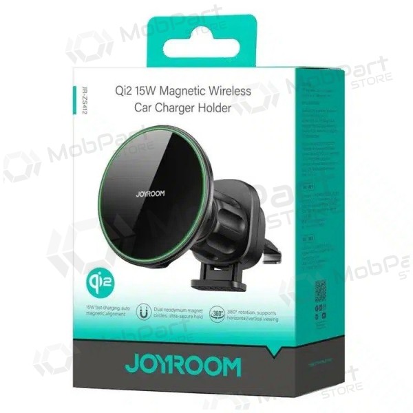 Automobilinis laikiklis-lader Joyroom JR-ZS412 Qi2 MagSafe 15W svart