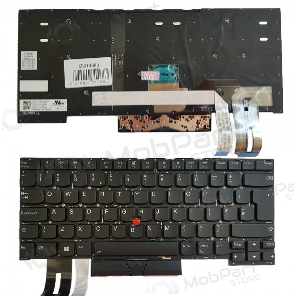 Lenovo ThinkPad T490s, T495s tastatur (UK) (med belysning) Lenovo ThinkPad T490s, T495s tastatur (UK) (med belysning)