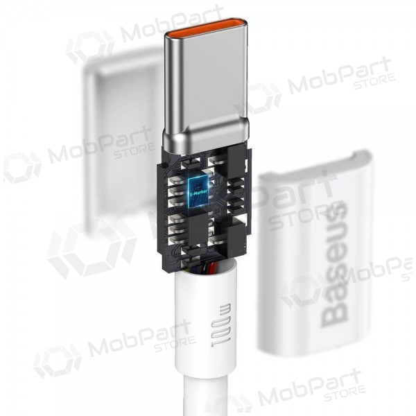 Kabel Baseus Superior Type-C - Type-C 100W 1.0m (hvit) CATYS-B02