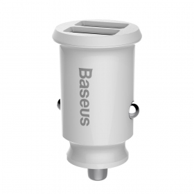 Lader automobilinis Baseus Grain (3.1A) x 2 USB CCALL-ML02 (hvit)