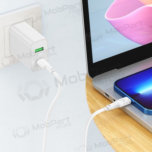 Lightning-kabel Hoco X93 USB-C til Lightning 2 m PD 20 W hvit