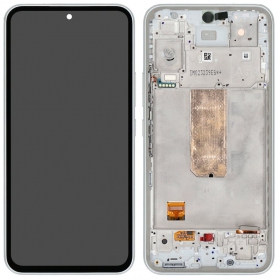 Samsung Galaxy A54 5G skjerm (hvit) (med ramme) (original)