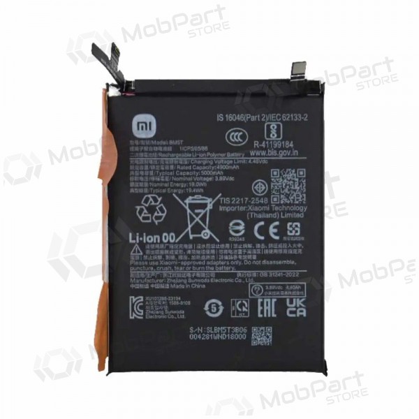 Akumuliatorius original Xiaomi 13T/14T/Poco X6 Pro/M6 Pro/Redmi Note 13 Pro 4G 5000mAh BM5T (service pack)