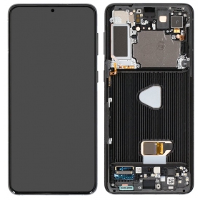 Samsung Galaxy S21+ skjerm (svart) (med ramme) (OLED)
