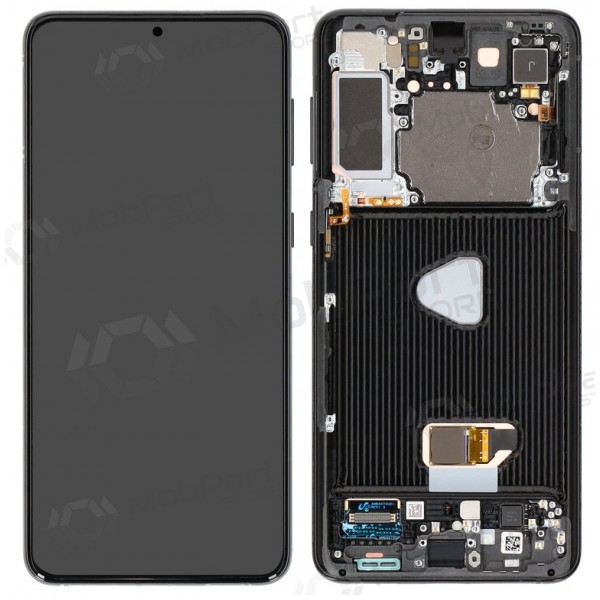 Samsung Galaxy S21+ skjerm (svart) (med ramme) (OLED)
