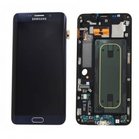 Samsung G925F Galaxy S6 Edge skjerm (svart) (med ramme) (brukt grade B, original)