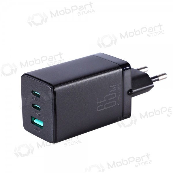 Lader buitinis Joyroom GaN JR-TCG01 2xUSB-C/USB-A 65W + USB-C cable 1.2m svart