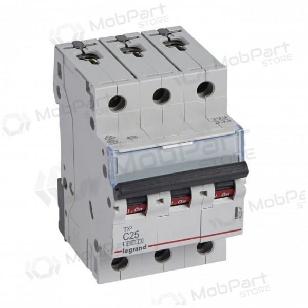 Automatsikring MCB RX3 TX 6000 Legrand 403547 - 25A, 3P, 400V, 6kA