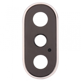 Apple iPhone X kameraglass (sølvgrå) (med ramme)