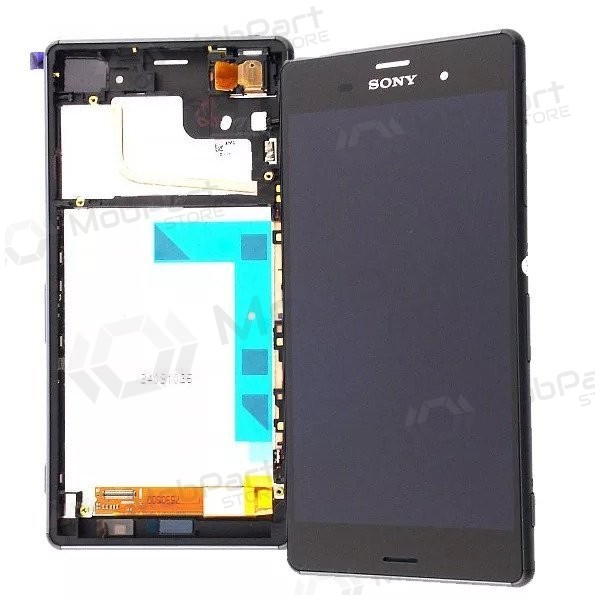 Sony D6603 Xperia Z3 skjerm (svart) (med ramme) (brukt grade C, original)