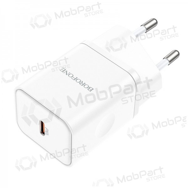 Lader buitinis Borofone BN6 Type-C PD+QC3.0 20W, hvit