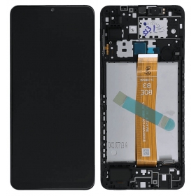 Samsung Galaxy A12s skjerm (svart) (med ramme) (Premium)