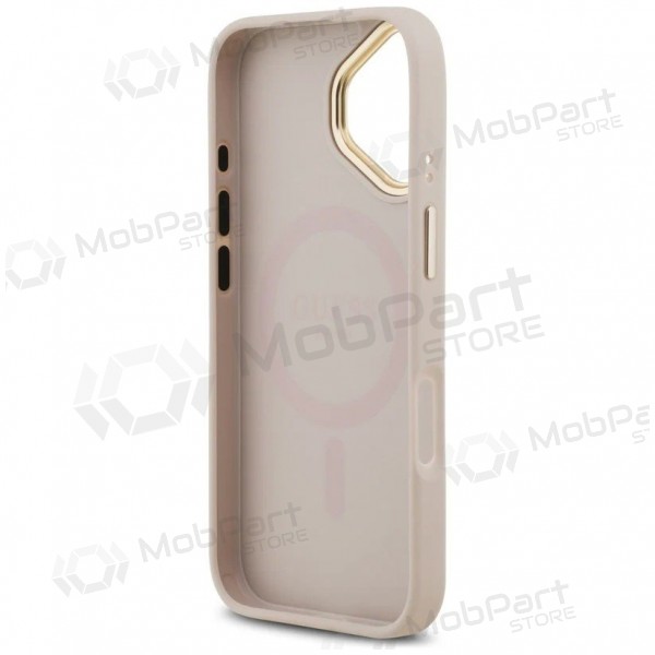 Apple iPhone 17 deksel - Guess PU Leather 4G Gold Frame MagSafe (rosa)