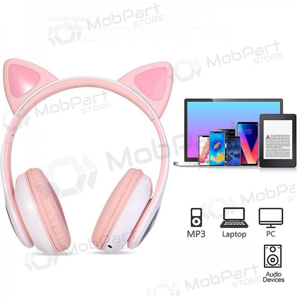 Trådløse hodetelefoner Cat Glow på øret med mikrofon USB-C + 3,5 mm