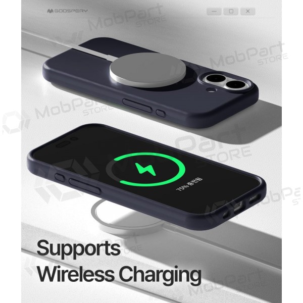 Deksel / etui Mercury Pure Magsafe Silicon Case Apple iPhone 17 mørkeblå