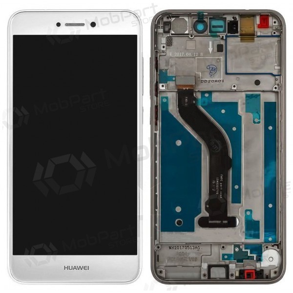 Huawei P8 Lite (2017) / P9 Lite (2017) / Honor 8 Lite skjerm (hvit) (med ramme)