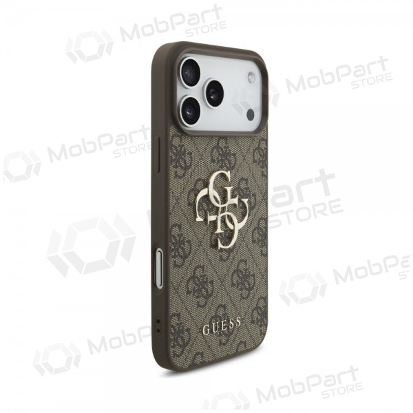 Apple iPhone 18 Pro deksel -Guess PU 4G Metal Logo- (brun)