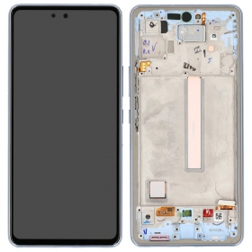 Ekranas Samsung A536 A53 5G 2022 su lietimui jautriu stikliuku og rėmeliu Awesome Blue OLED (real size)