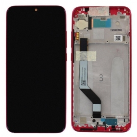 Xiaomi Redmi Note 7 skjerm (rød) (med ramme) (service pack) (original)