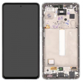 Samsung A528 Galaxy A52S 2021 skjerm (hvit) (med ramme) (service pack) (original)