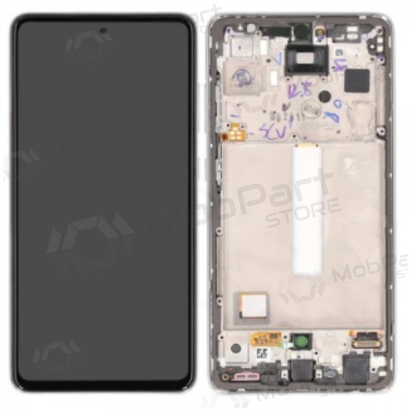 Samsung Galaxy A52s skjerm (hvit) (med ramme) (original)