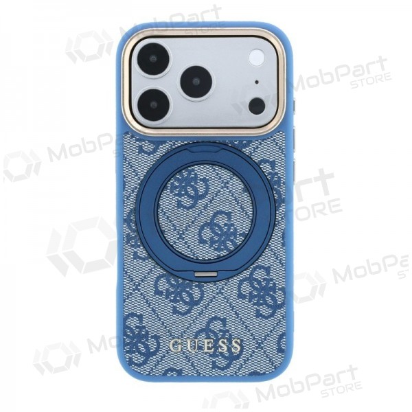 Apple iPhone 18 Pro deksel - Guess PU 4G Ring Stand MagSafe (blå)