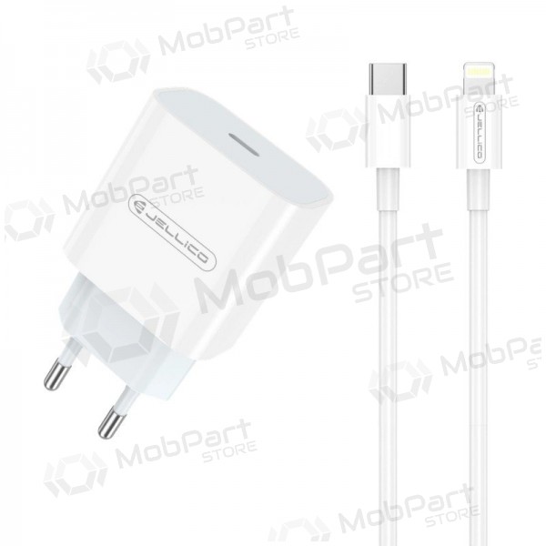 Lader Jellico AK180 20W USB-C + USB-C to Lightning cable 1.0m hvit