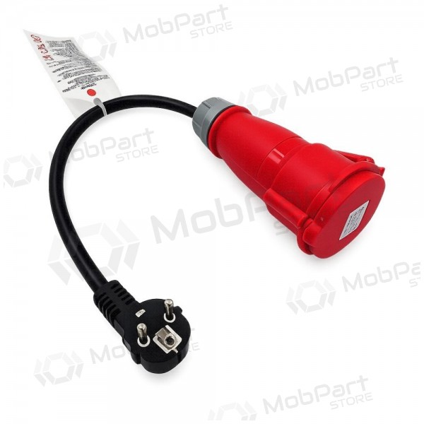 Adapter Reach CEE 16A 400 V til 220 V Schuko svart